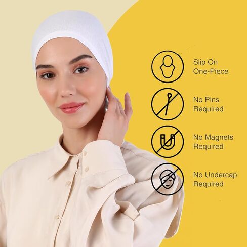 Women Under Scarf Hat Islamic Hijab Head Cap Pull on Closure Hair Bonnet Muslim Womens Turban Beanie Chemo Cab in Saudi Arabia