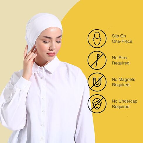 Women Under Scarf Hat Islamic Hijab Head Cap Pull on Closure Hair Bonnet Muslim Womens Turban Beanie Chemo Cab in Saudi Arabia