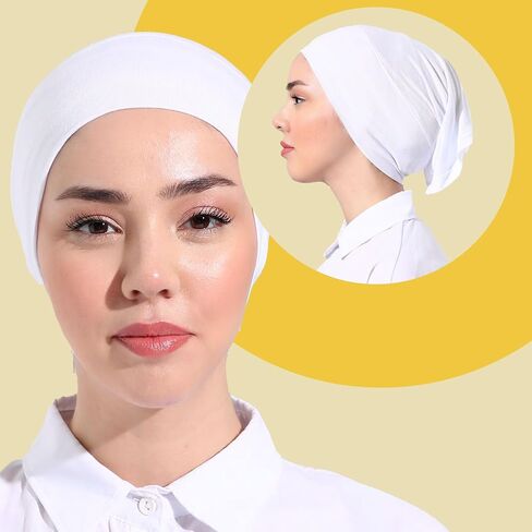 Women Under Scarf Hat Islamic Hijab Head Cap Pull on Closure Hair Bonnet Muslim Womens Turban Beanie Chemo Cab in Saudi Arabia