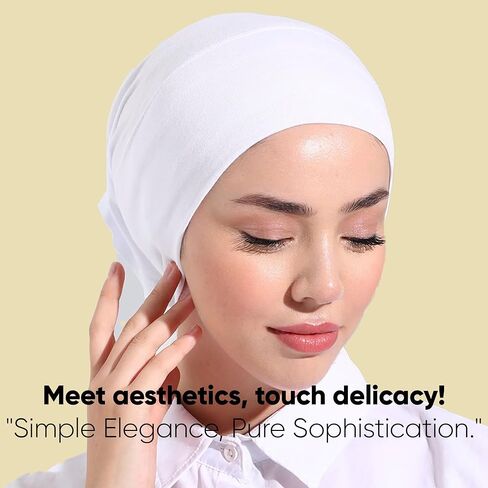 Women Under Scarf Hat Islamic Hijab Head Cap Pull on Closure Hair Bonnet Muslim Womens Turban Beanie Chemo Cab in Saudi Arabia