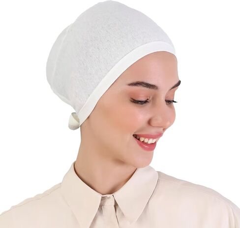 Women Under Scarf Hat Islamic Hijab Head Cap Pull on Closure Hair Bonnet Muslim Womens Turban Beanie Chemo Cab in Saudi Arabia