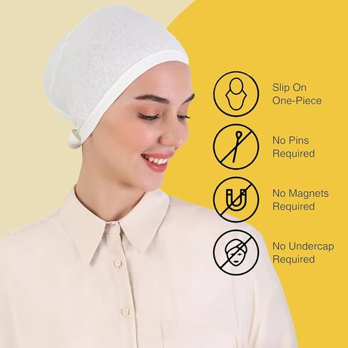 Women Under Scarf Hat Islamic Hijab Head Cap Pull on Closure Hair Bonnet Muslim Womens Turban Beanie Chemo Cab in Saudi Arabia