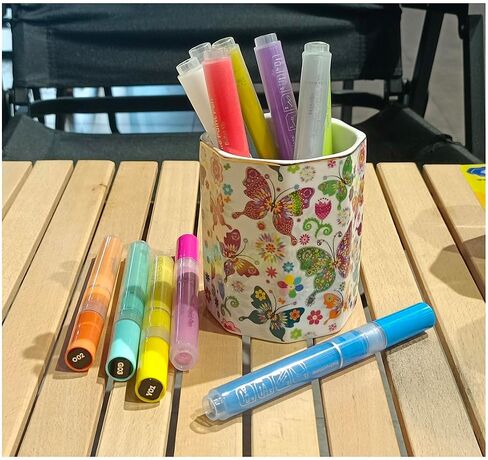 Ceramic Pen Holder Stand Cup Pencil Holder Organizer Makeup Brush Holders for Home Office Desk (Sunflower) in Saudi Arabia