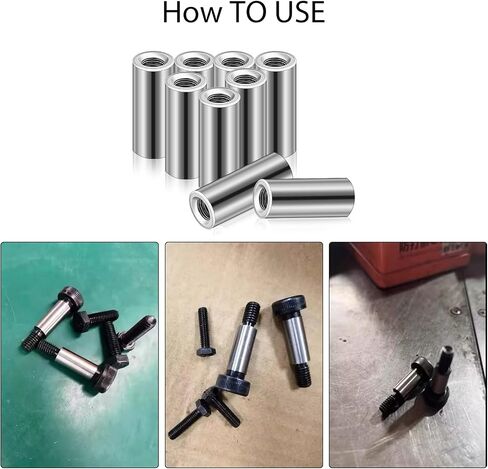 10 PCS M6 Round Rod Coupling Nuts Threaded Stainless Steel Coupling Nut Round Connector Nuts Assortment Round Nuts Connector Kit for Mechanical Construction Industry DIY Home Projects in Saudi Arabia