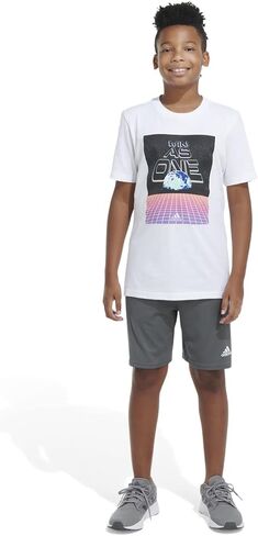 adidas Boy's Short Sleeve Digital Landscape Tee (Big Kids) in Saudi Arabia