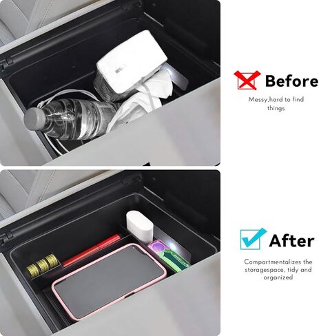 صينية تنظيم وحدة التحكم المركزية من MARCHFA متوافقة مع ملحقات Hyundai Santa Fe لعام 2024، منظم إدراج صندوق تخزين مسند الذراع in Kuwait