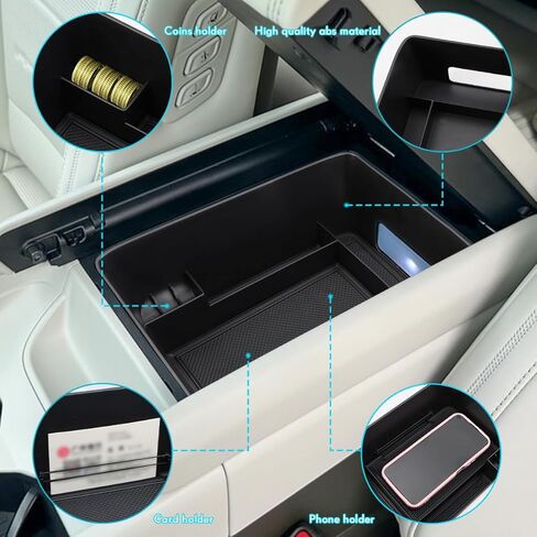 صينية تنظيم وحدة التحكم المركزية من MARCHFA متوافقة مع ملحقات Hyundai Santa Fe لعام 2024، منظم إدراج صندوق تخزين مسند الذراع in Kuwait