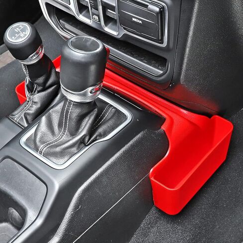 JWWY Update Gear Tray for 2018-2024+ Jeep Wrangler JL JLU & Gladiator JT Gear Shift Shifter Storage Box Center Console Compartment Organizer Bin, Interior Accessories Fluff Fiber in Saudi Arabia