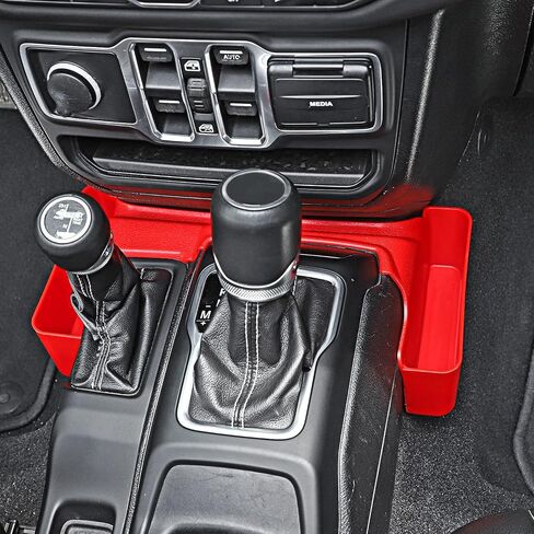 JWWY Update Gear Tray for 2018-2024+ Jeep Wrangler JL JLU & Gladiator JT Gear Shift Shifter Storage Box Center Console Compartment Organizer Bin, Interior Accessories Fluff Fiber in Saudi Arabia