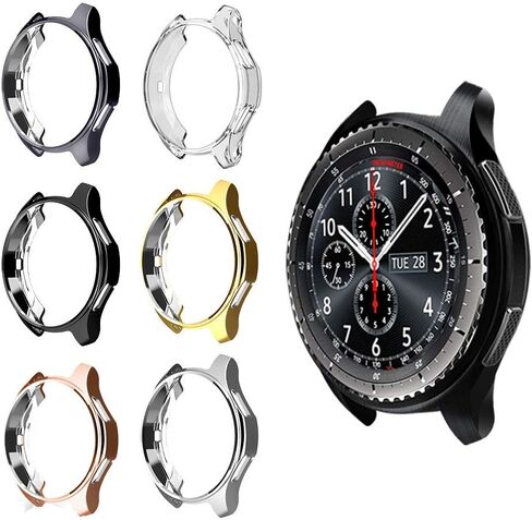 FitTurn Compatible with Gear S3 Frontier SM-R760 Case,Soft TPU Fashion Metal Color Frame Shock Resistant Proof Cover Protector Shell for Samsung Gear S3 Frontier SM-R760, Galaxy Watch 46mm SM-R800 in Saudi Arabia