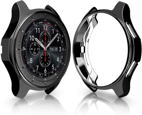 FitTurn Compatible with Gear S3 Frontier SM-R760 Case,Soft TPU Fashion Metal Color Frame Shock Resistant Proof Cover Protector Shell for Samsung Gear S3 Frontier SM-R760, Galaxy Watch 46mm SM-R800 in Saudi Arabia