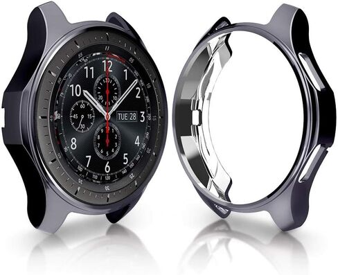 FitTurn Compatible with Gear S3 Frontier SM-R760 Case,Soft TPU Fashion Metal Color Frame Shock Resistant Proof Cover Protector Shell for Samsung Gear S3 Frontier SM-R760, Galaxy Watch 46mm SM-R800 in Saudi Arabia