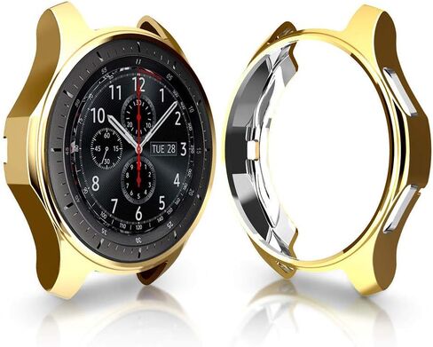 FitTurn Compatible with Gear S3 Frontier SM-R760 Case,Soft TPU Fashion Metal Color Frame Shock Resistant Proof Cover Protector Shell for Samsung Gear S3 Frontier SM-R760, Galaxy Watch 46mm SM-R800 in Saudi Arabia