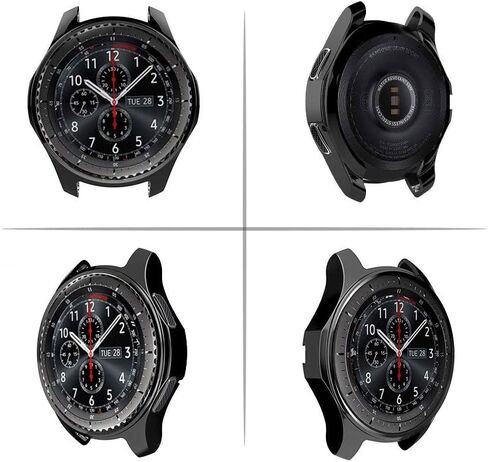 FitTurn Compatible with Gear S3 Frontier SM-R760 Case,Soft TPU Fashion Metal Color Frame Shock Resistant Proof Cover Protector Shell for Samsung Gear S3 Frontier SM-R760, Galaxy Watch 46mm SM-R800 in Saudi Arabia
