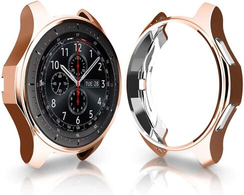 FitTurn Compatible with Gear S3 Frontier SM-R760 Case,Soft TPU Fashion Metal Color Frame Shock Resistant Proof Cover Protector Shell for Samsung Gear S3 Frontier SM-R760, Galaxy Watch 46mm SM-R800 in Saudi Arabia