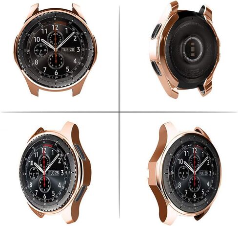 FitTurn Compatible with Gear S3 Frontier SM-R760 Case,Soft TPU Fashion Metal Color Frame Shock Resistant Proof Cover Protector Shell for Samsung Gear S3 Frontier SM-R760, Galaxy Watch 46mm SM-R800 in Saudi Arabia