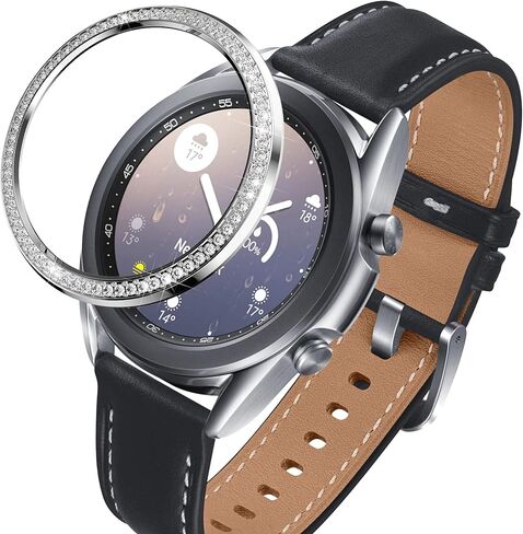 إطار BaiHui اللامع متوافق مع ساعة Galaxy Watch 3 مقاس 41 مم، غطاء لاصق بحلقة من الفولاذ المقاوم للصدأ غطاء حماية مضاد للخدش لساعة Galaxy Watch 3 مقاس 41 مم - أسود in Kuwait