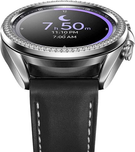 إطار BaiHui اللامع متوافق مع ساعة Galaxy Watch 3 مقاس 41 مم، غطاء لاصق بحلقة من الفولاذ المقاوم للصدأ غطاء حماية مضاد للخدش لساعة Galaxy Watch 3 مقاس 41 مم - أسود in Kuwait