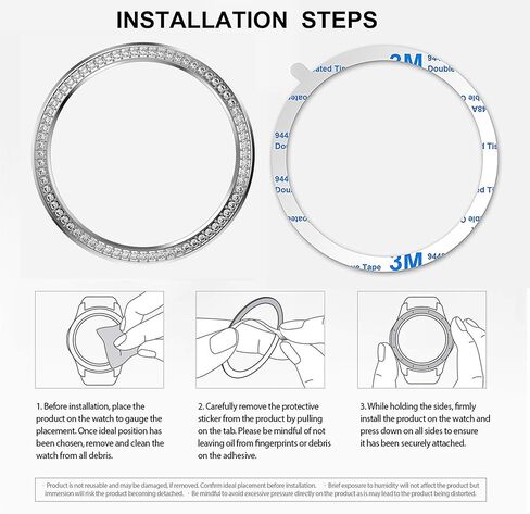 إطار BaiHui اللامع متوافق مع ساعة Galaxy Watch 3 مقاس 41 مم، غطاء لاصق بحلقة من الفولاذ المقاوم للصدأ غطاء حماية مضاد للخدش لساعة Galaxy Watch 3 مقاس 41 مم - أسود in Kuwait