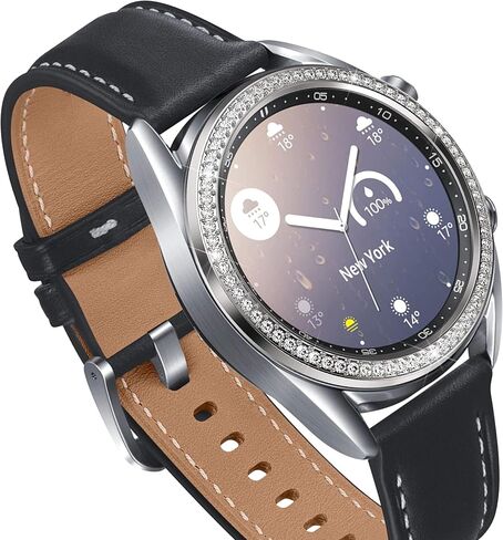 إطار BaiHui اللامع متوافق مع ساعة Galaxy Watch 3 مقاس 41 مم، غطاء لاصق بحلقة من الفولاذ المقاوم للصدأ غطاء حماية مضاد للخدش لساعة Galaxy Watch 3 مقاس 41 مم - أسود in Kuwait