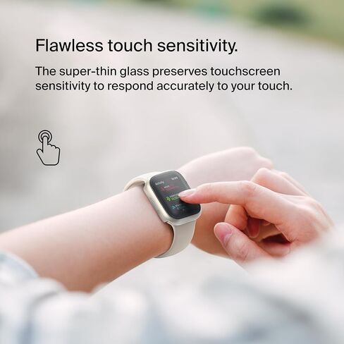 حافظة Belkin ScreenForce Apple Watch - حافظة ممتصة للصدمات وواقي شاشة من الزجاج المقوى لساعة Apple Watch Series 8 و7 و6 و5 و4 وApple Watch SE - ملحقات ساعة Apple - حافظة Apple - أسود in Saudi Arabia