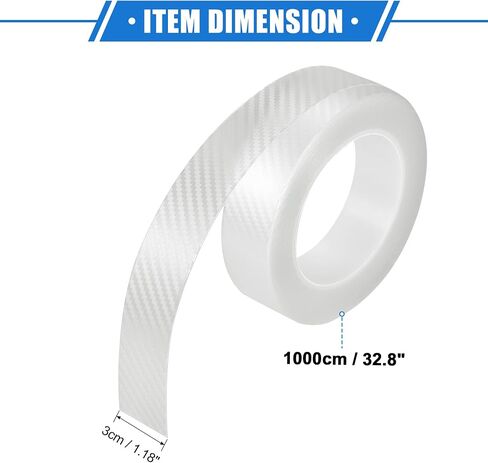 Car Door Sill Protector Film Cover, 300x7cm 9.84ftx2.76inch Carbon Fiber Pattern Universal for Truck SUV Anti Scratch Acrylic Clear with Scraper Tool in Saudi Arabia