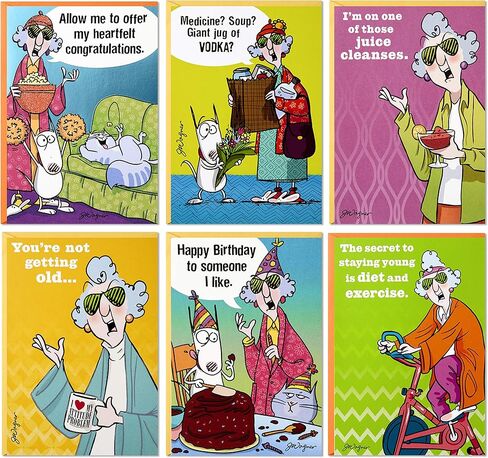 تشكيلة بطاقات عيد ميلاد مضحكة من هولمارك ماكسين (5 بطاقات مع مظاريف) in Kuwait