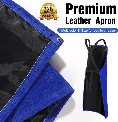 QeeLink Leather Welding Work Apron with 6 Tool Pockets, Heat & Flame Resistant Apron, 24" x 36", Adjustable M to XXXL in Saudi Arabia