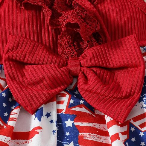 FYBITBO Baby Girl 4th Fourth of July Outfit My First 4th of July Romper Dress Newborn Onesie American Flag Clothes in Saudi Arabia