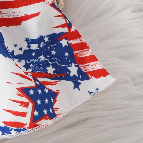 FYBITBO Baby Girl 4th Fourth of July Outfit My First 4th of July Romper Dress Newborn Onesie American Flag Clothes in Saudi Arabia