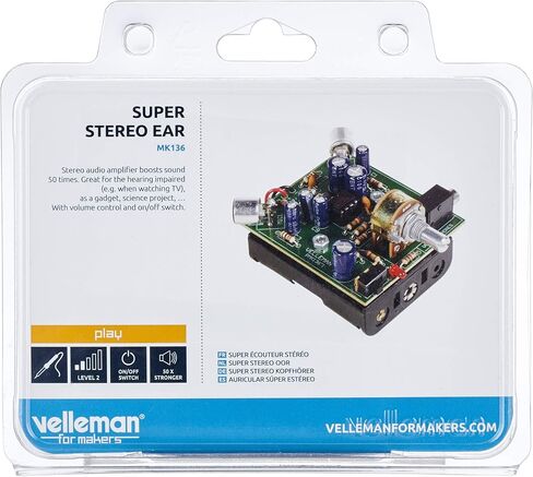 Velleman, Inc – Super Stereo Ear MiniKit MK136 – Entry Level Audio Amplifier Soldering Project in Saudi Arabia