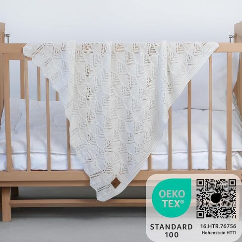 بطانيات استقبال Little Dedi للفتيات/الصبي%100Lyocell Tencel™ 30 بوصة × 40 بوصة بيضاء دافئة - مضادة للحساسية، Oekotex100 Class1، تنظيم حراري، بطانيات أطفال ناعمة محايدة - بطانيات قماط للأطفال الصغار in Kuwait