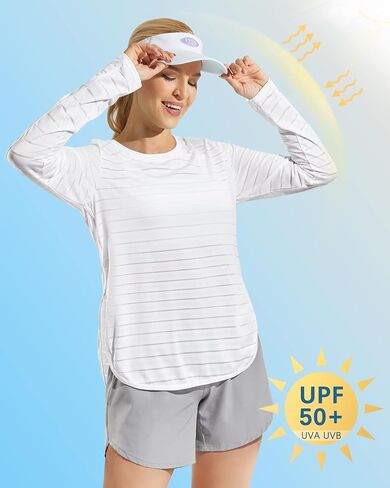 G4Free Women's Long Sleeve UV Shirts Hiking Running Lightweight Quick Dry Workout Shirts in Saudi Arabia
