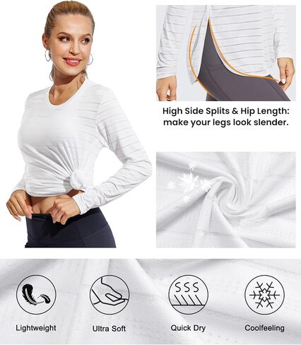 G4Free Women's Long Sleeve UV Shirts Hiking Running Lightweight Quick Dry Workout Shirts in Saudi Arabia