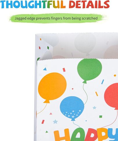 Happy Birthday Party Favor Bags (24 Pack), Kraft Paper Goodie Bags Candy Bags Gift Bags Treat Bags Goody Bags, Birthday Decorations Party Supplies for Kids Girls Boys (G) in Saudi Arabia