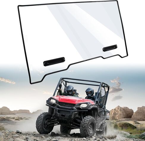 Full Vented Windshield Compatible with 2016-2024 Honda Pioneer 1000-3 1000-5; 2023-2024 Pioneer 1000-6 Accessories Scratch Resistant Clear Hard Coat Poly Front Windscreen in Saudi Arabia
