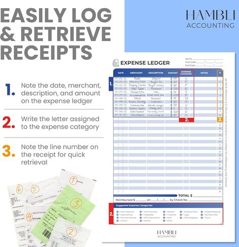 Extra Large Receipt Envelope & Receipts Organizer (Pack of 18) - Efficiently Manage Business Expenses & Log Mileage Trips - 12.8" × 9.0" Inches, Blue Color- Business Ledger for Small Business in Saudi Arabia
