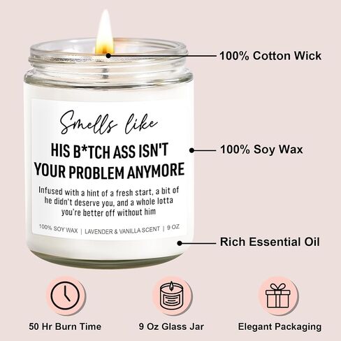 Funny Divorce Candles, Divorce Gifts for Women, Divorce Party Decorations, Breakup Gifts for Women, Cheer up, Break up Gifts for Her, Gifts for Newly Divorced Woman, Ex Boyfriend Gifts in Saudi Arabia