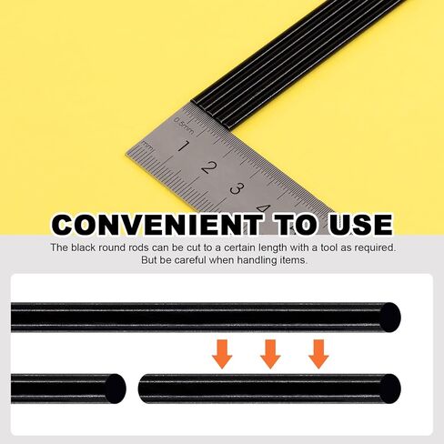 Tanstic 2Pcs 6mm x 356mm 304 Stainless Steel Rods Black Round Metal Rods for Gear Shaft DIY Craft Making in Kuwait