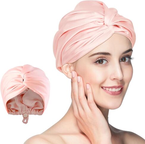 FADACHY Satin Sleep Cap - Adjustable Silk Turban Double Layer Soft Sleep Bonnet, Elastic Knotted Head Wraps Hair Care Unisex in Saudi Arabia