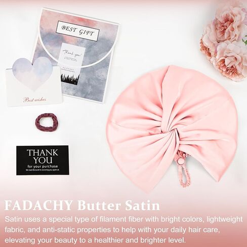 FADACHY Satin Sleep Cap - Adjustable Silk Turban Double Layer Soft Sleep Bonnet, Elastic Knotted Head Wraps Hair Care Unisex in Saudi Arabia