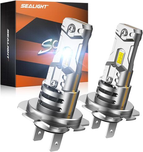 SEALIGHT H7 Fog Light Bulbs, 1:1 Real Size H7 Fog Lights 24000LM 500% Super Bright Fog Lights, 6500K Cool White Light Bulb for H7 Bulb, Pack Of 2 (S3 Series) in Saudi Arabia