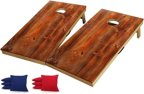 Solid Wood Premium Cornhole Game Set, Bean Bag Toss Game for Tailgate, Outdoor, Backyard - Professional Portable Cornhole Boards & Set of 8 Cornhole Bean Bags (Junior, Tailgate, Regulation Size) in Saudi Arabia