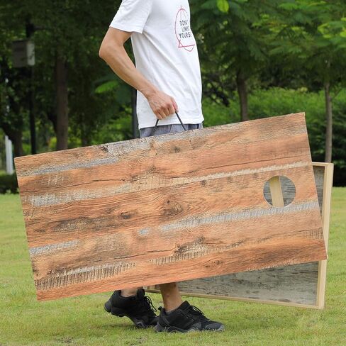 Solid Wood Premium Cornhole Game Set, Bean Bag Toss Game for Tailgate, Outdoor, Backyard - Professional Portable Cornhole Boards & Set of 8 Cornhole Bean Bags (Junior, Tailgate, Regulation Size) in Saudi Arabia