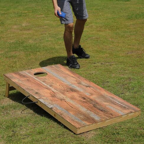 Solid Wood Premium Cornhole Game Set, Bean Bag Toss Game for Tailgate, Outdoor, Backyard - Professional Portable Cornhole Boards & Set of 8 Cornhole Bean Bags (Junior, Tailgate, Regulation Size) in Saudi Arabia
