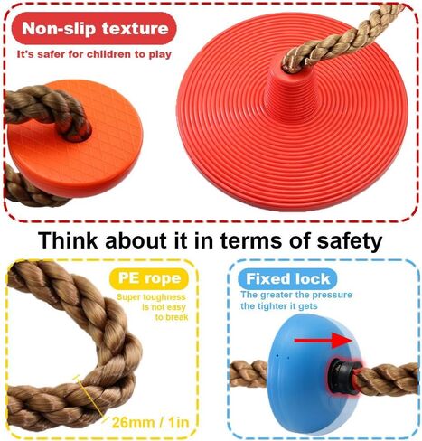 أرجوحة شجرة حبل التسلق من يونيكام للأطفال مع منصات ومقعد أرجوحة قرصية، مجموعة أرجوحة للملعب، ألعاب لعب في الهواء الطلق، أرجوحة منزل على شكل أشجار للأطفال، مع حلقة تسلق ومجموعة حزام in Kuwait