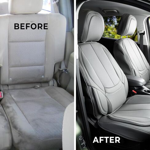 Zone Tech Full Set of 5 Car Seat Covers for Cars, Waterproof Nappa Leather Car Seat Protectors Full Set, Universal Auto Interior Fit for Most Sedans SUV Pick-up Truck Black (Gray) in Saudi Arabia