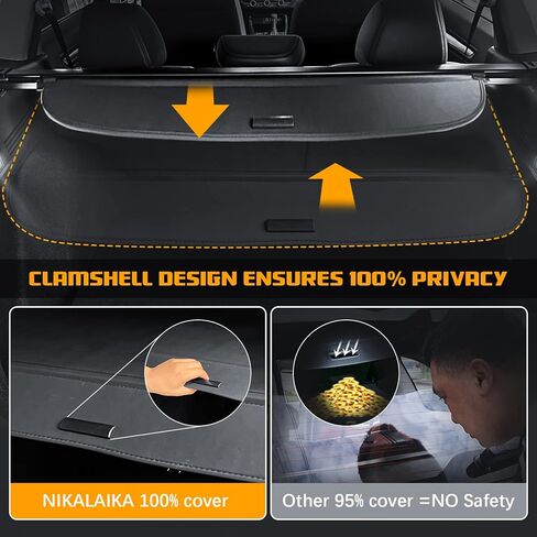 غطاء شحن لسيارة Honda CRV 2023 2024 مع ستارة خلفية، غطاء صندوق خلفي قابل للسحب بتغطية كاملة مطورة متوافق مع ملحق غطاء صندوق السيارة Honda CR-V 2023 2024 (ألياف الكربون) in Kuwait