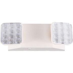 GRUENLICH LED Emergency Light, Exit Lighting Fixtures with Two LED Heads and Back-Up Batteries, UL 924 Qualified, 120-277 Voltage, 2-Pack