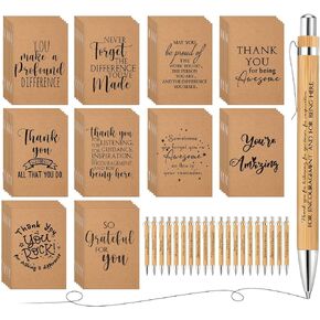 Tinlade 60 Pcs Employee Appreciation Gifts Bulk Thank You Office Gifts Back to School Gift Inspirational Notebooks Motivational Pens for Social Worker Volunteer Boss Teacher Nurse Coworker Staff